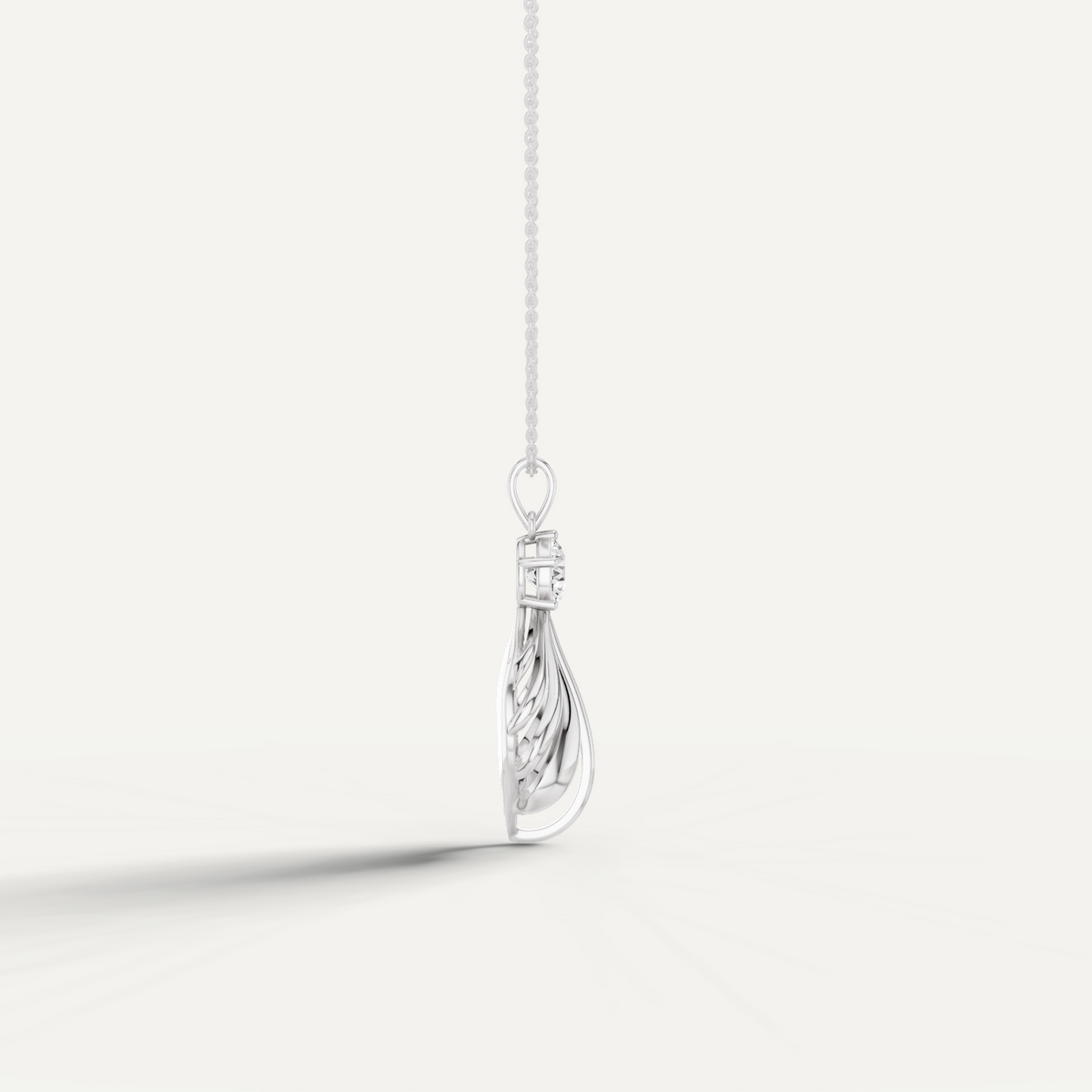 Shelly, Sea Shell Pendant in 14K White Gold