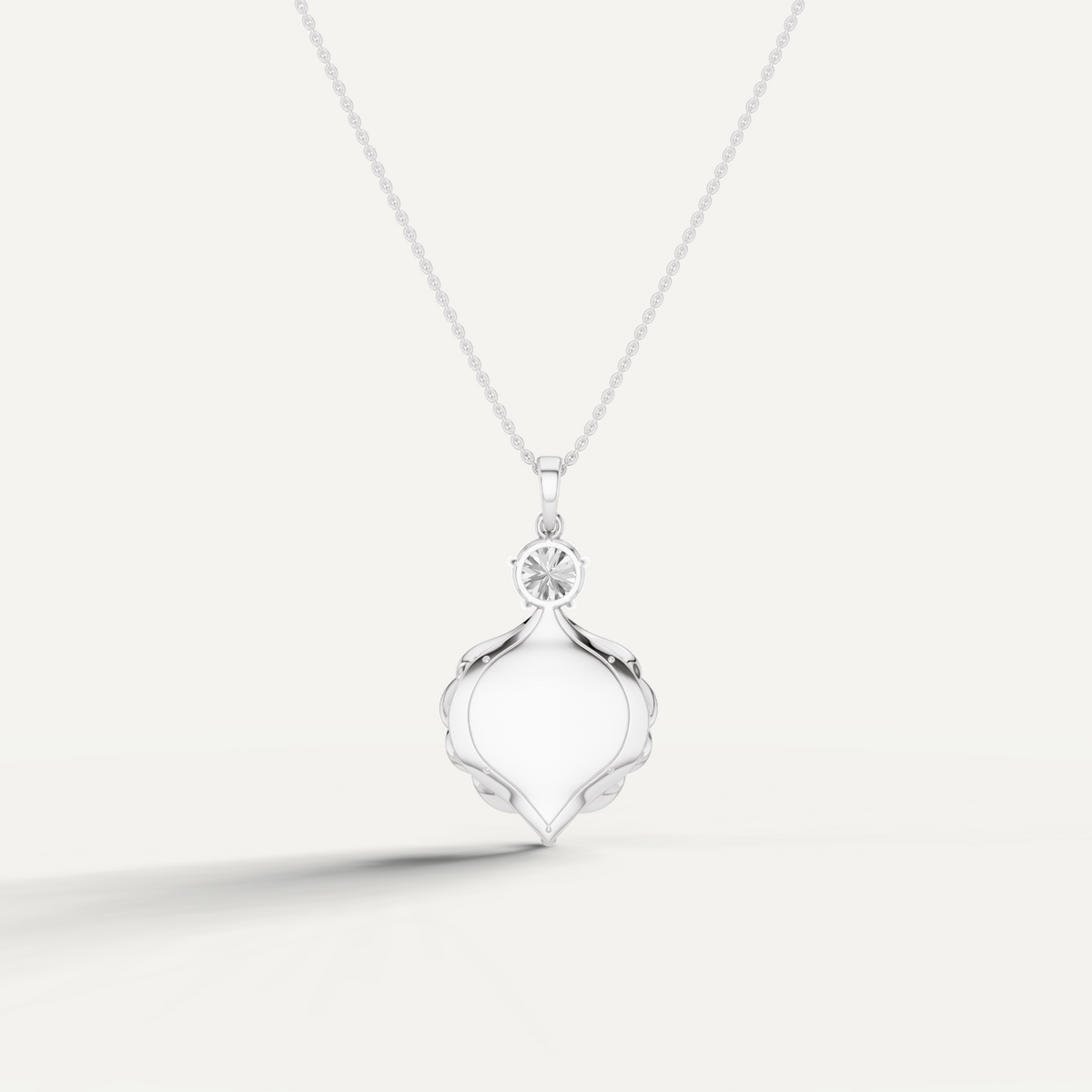 Shelly, Sea Shell Pendant in 14K White Gold