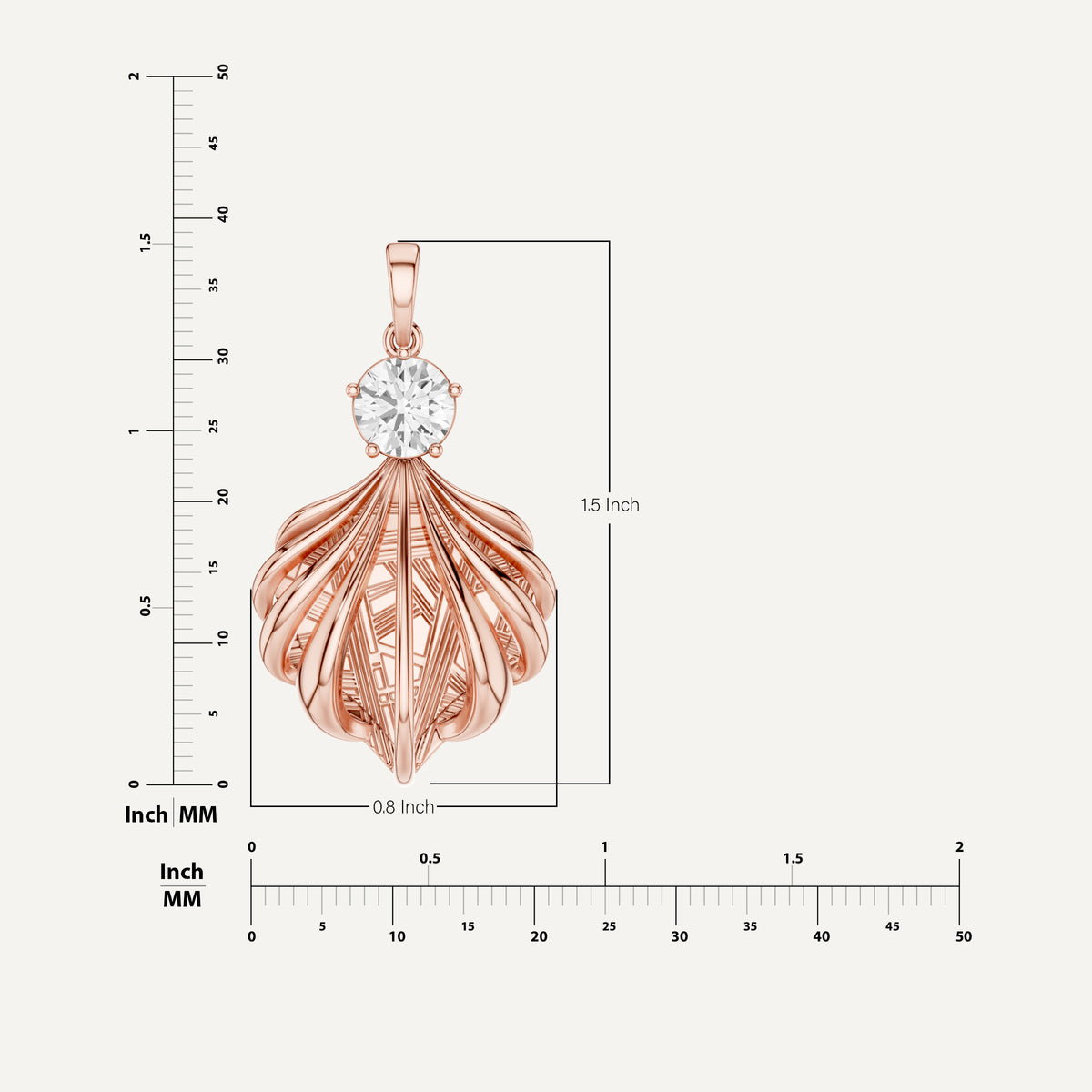 Shelly, Sea Shell Pendant in 18K Rose Gold