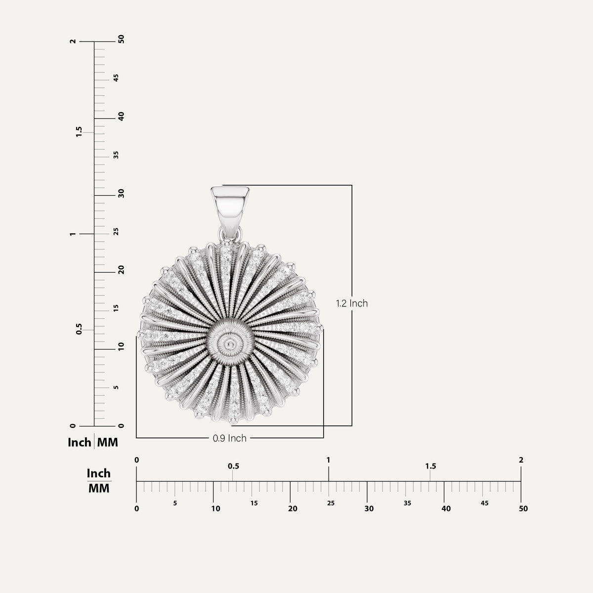 Marbella, Sea Shell Pendant in 14K White Gold