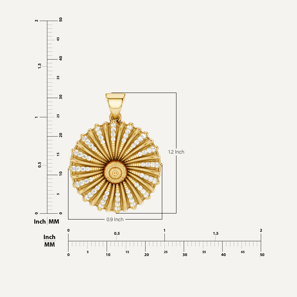 Marbella, Sea Shell Pendant in 14K Yellow Gold