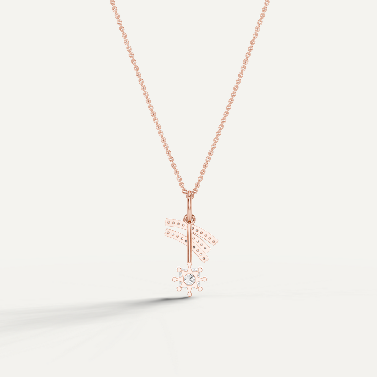 Stellar, Shooting Star Pendant in 14K Rose Gold