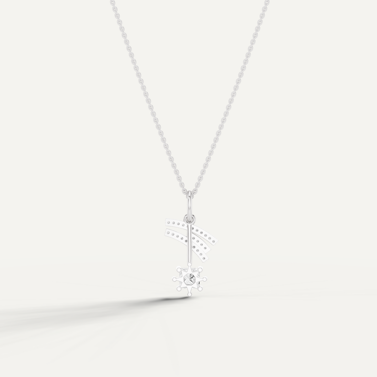 Stellar, Shooting Star Pendant in 14K White Gold
