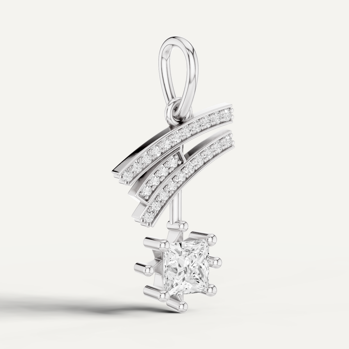 Stellar, Shooting Star Pendant in 14K White Gold