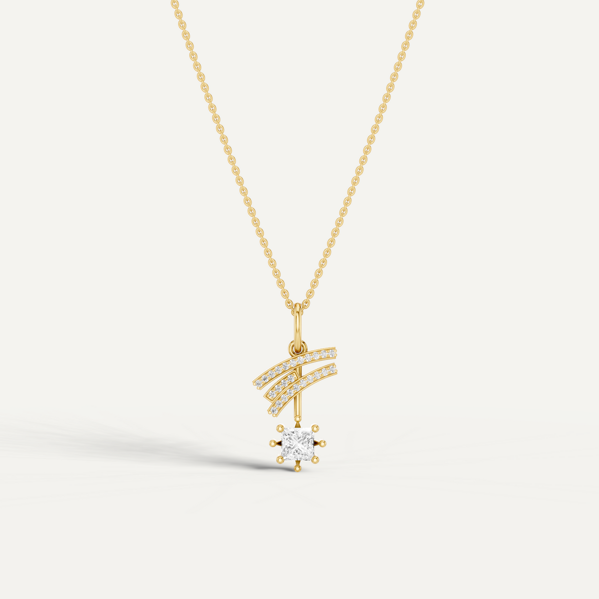 Stellar, Shooting Star Pendant in 14K Yellow Gold
