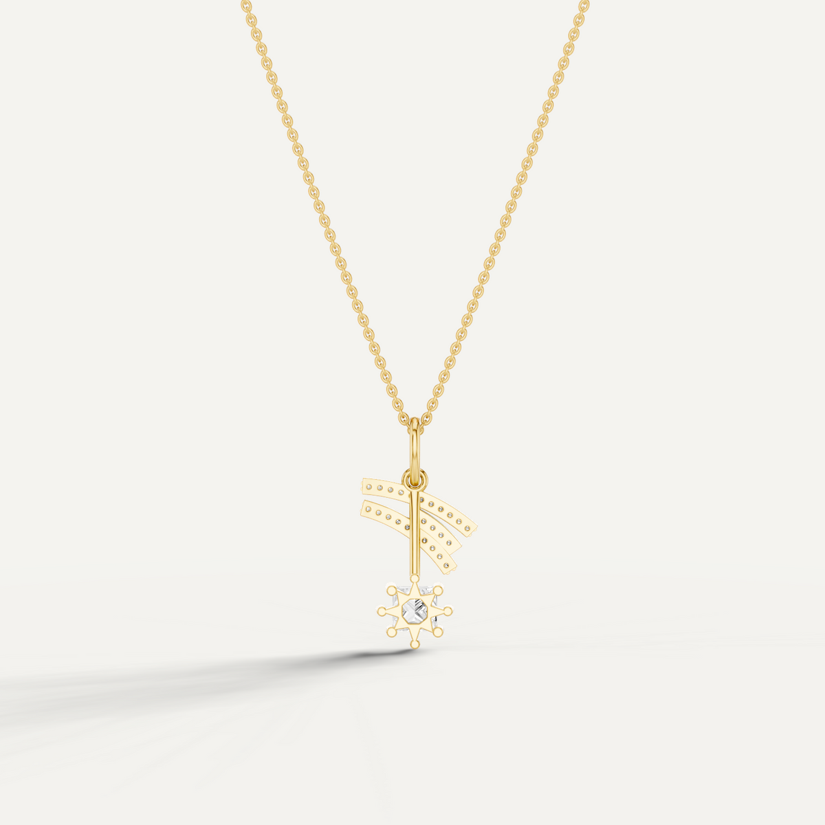 Stellar, Shooting Star Pendant in 14K Yellow Gold