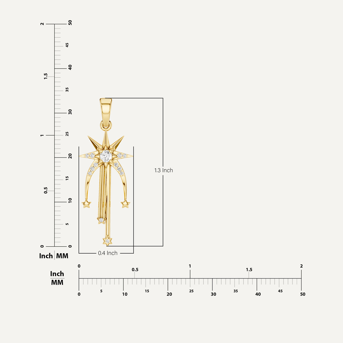 Skyfall, Shooting Star Pendant in 18K Yellow Gold