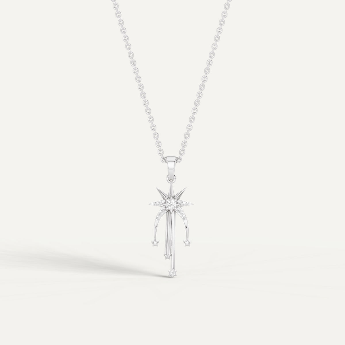 Skyfall, Shooting Star Pendant in 14K White Gold