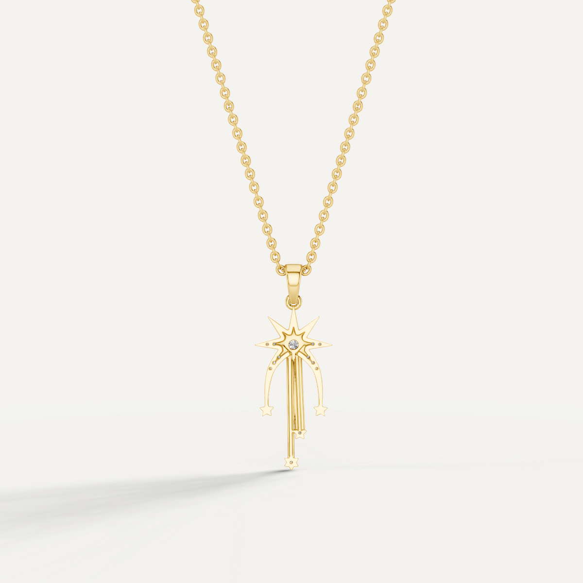 Skyfall, Shooting Star Pendant in 18K Yellow Gold