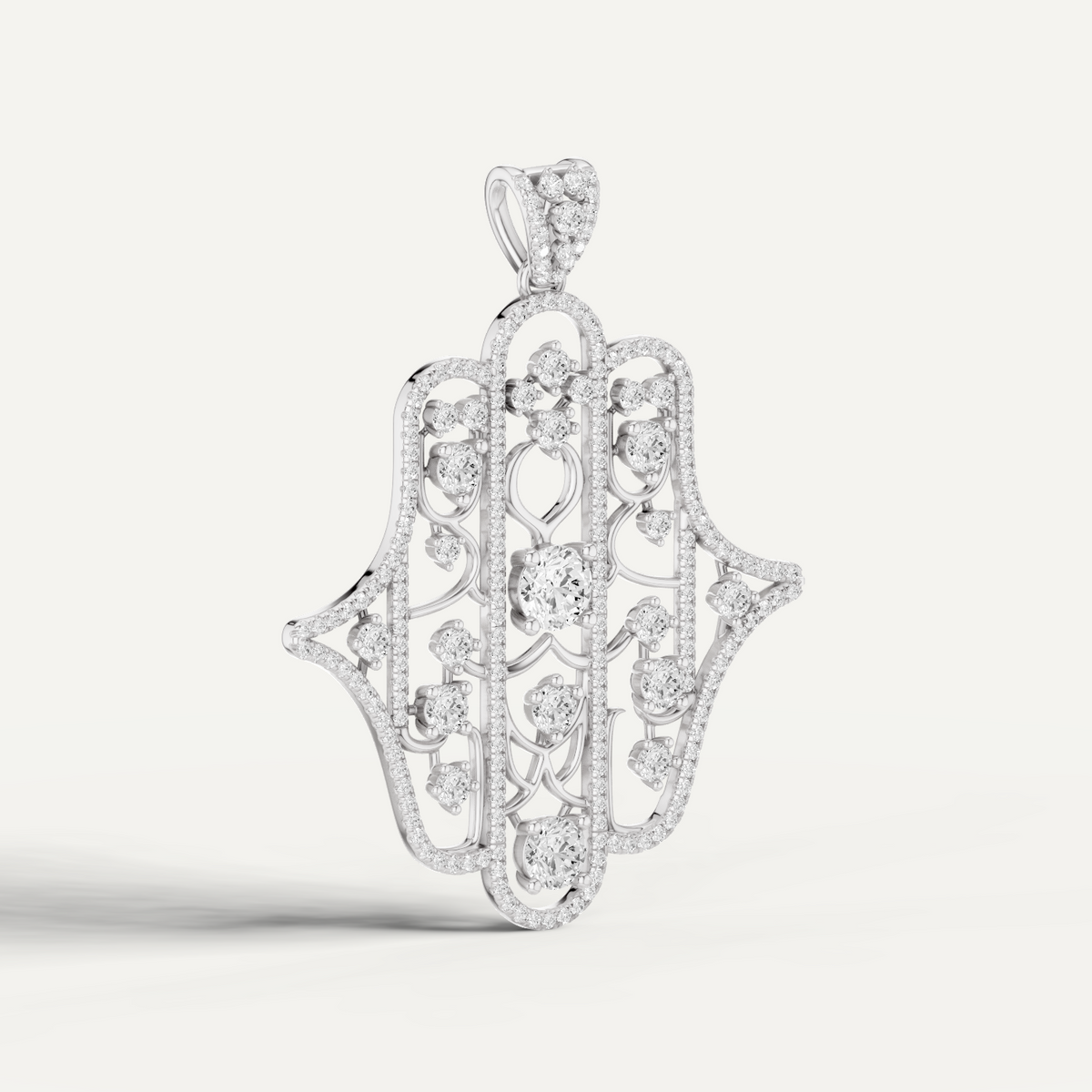 Amuletto, Hamsa Hand Pendant in 18K White Gold