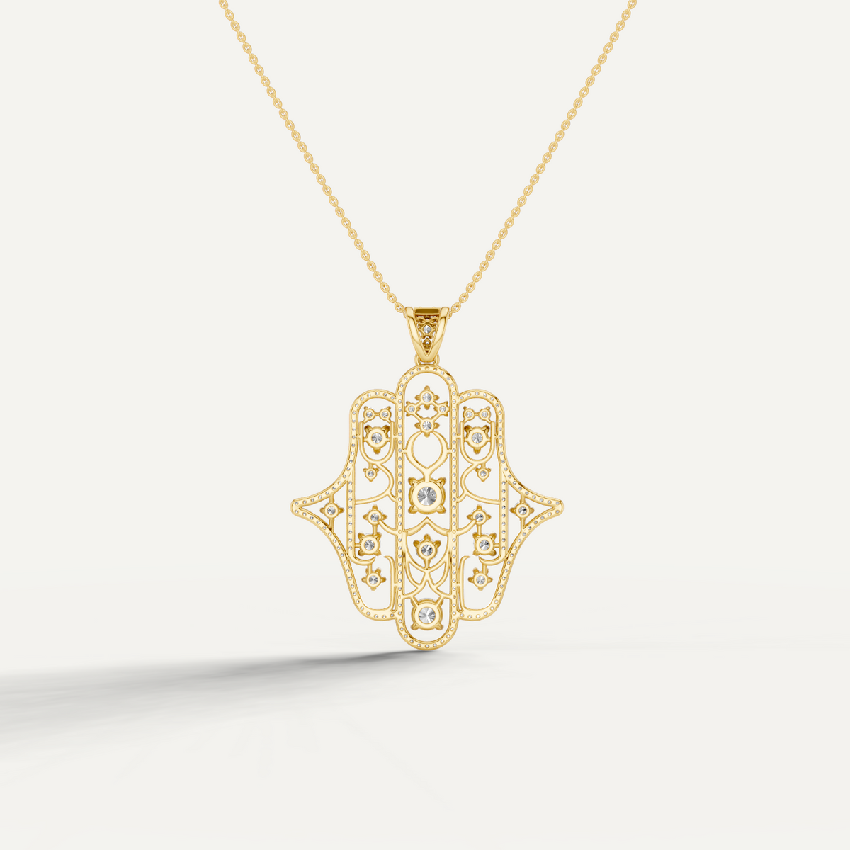 Amuletto, Hamsa Hand Pendant in 18K Yellow Gold