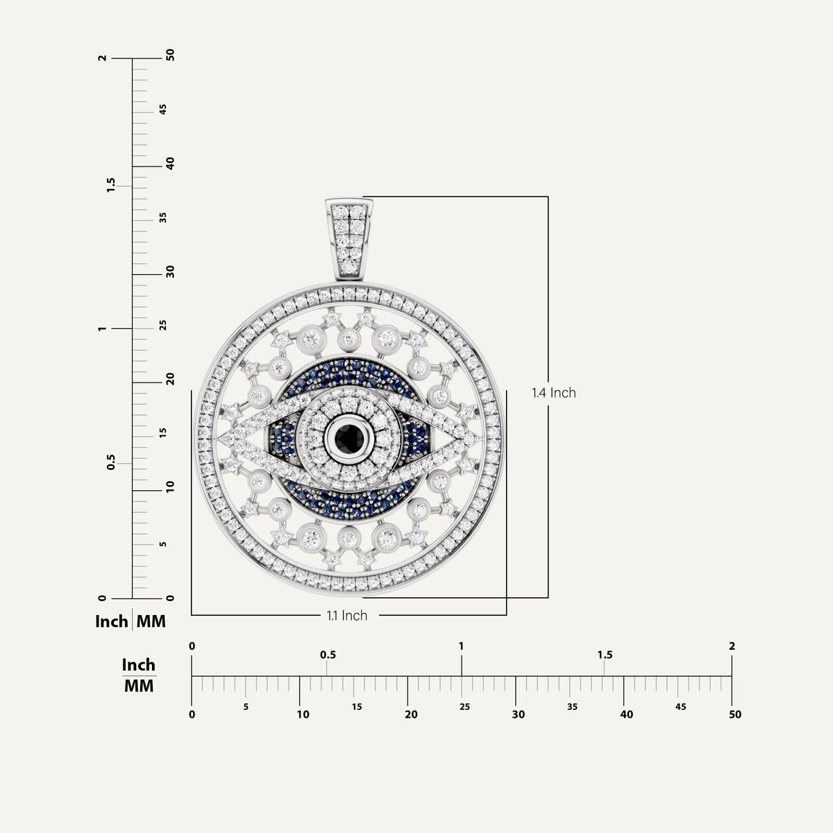 Occulux, Evil Eye Pendant in 18K White Gold