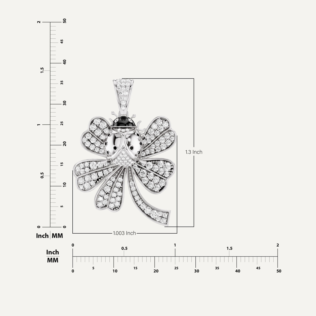 Lady Luck, Clover Leaf Pendant in 14K White Gold