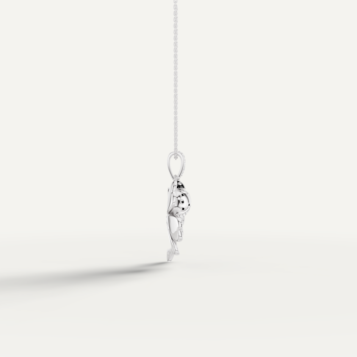 Lady Luck, Clover Leaf Pendant in 14K White Gold