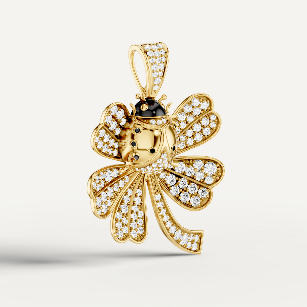Lady Luck, Clover Leaf Pendant in 14K Yellow Gold