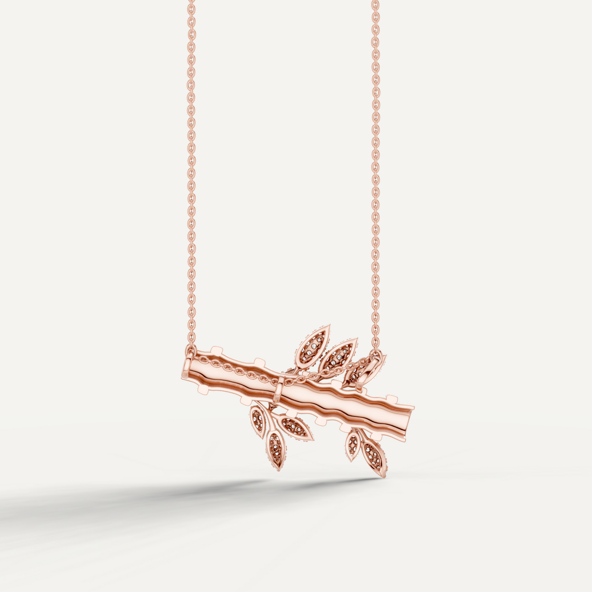 Flutia, Bamboo Pendant  in 18K Rose Gold
