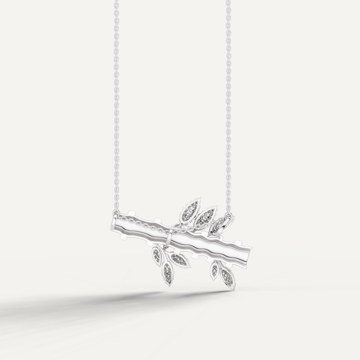 Flutia, Bamboo Pendant in 14K White Gold