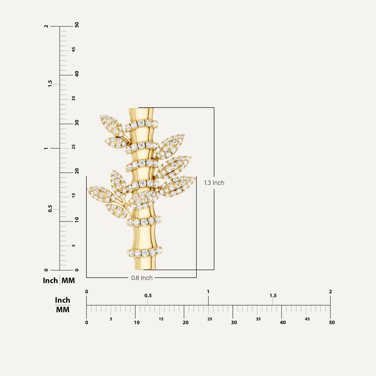Flutia, Bamboo Pendant in 18K Yellow Gold
