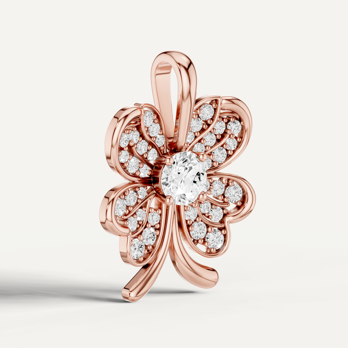 Clovery, Clover Leaf Pendant in 18K Rose Gold