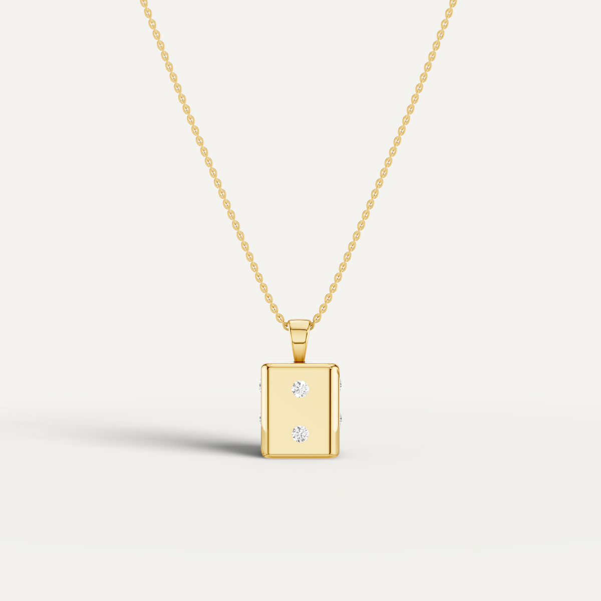 Risket, Dice Pendant in 18K Yellow Gold