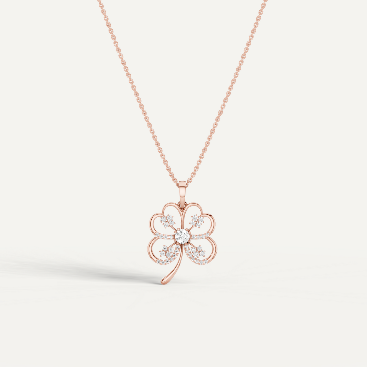 Folia, Clover Leaf Pendant in 18K Rose Gold