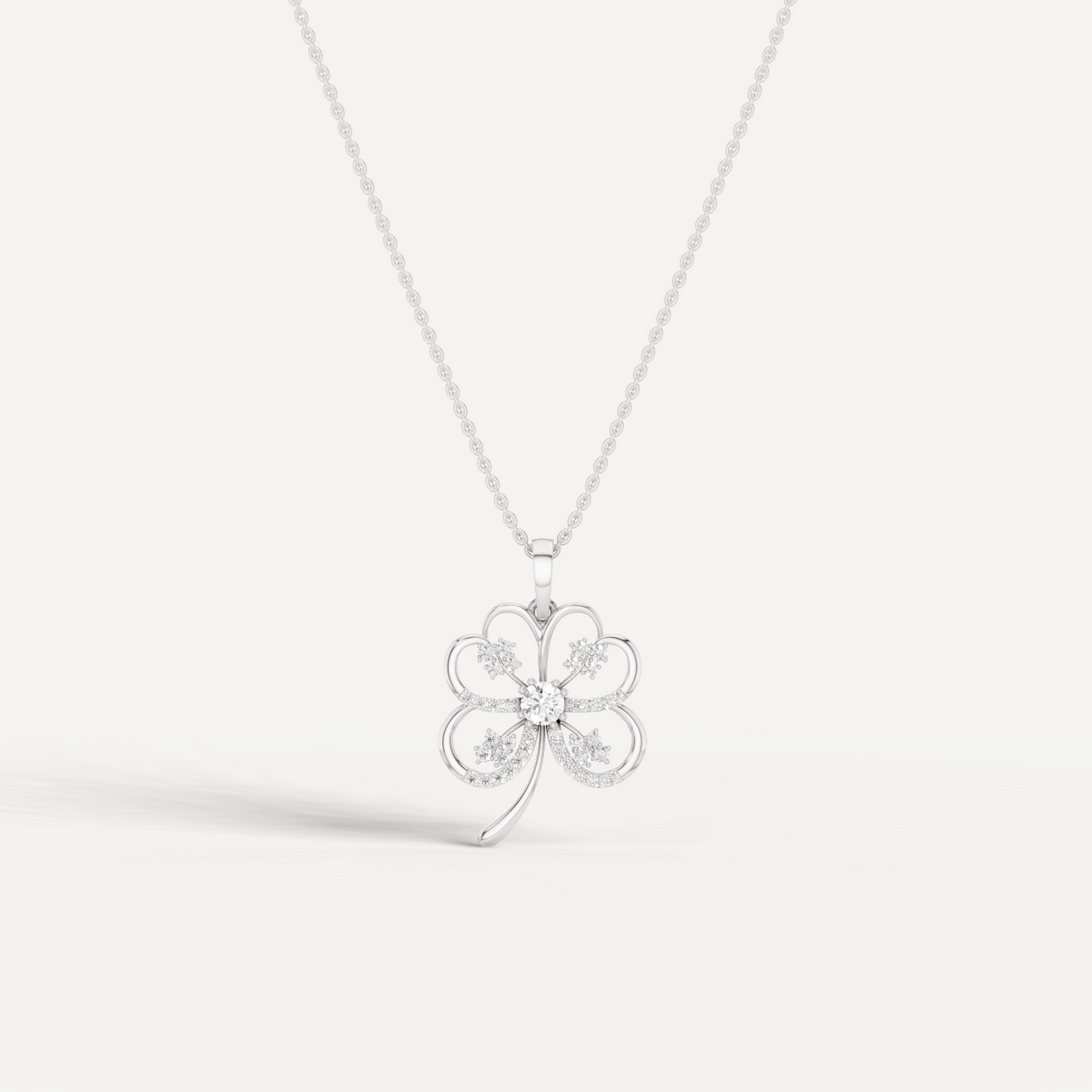 Folia, Clover Leaf Pendant in 18K White Gold