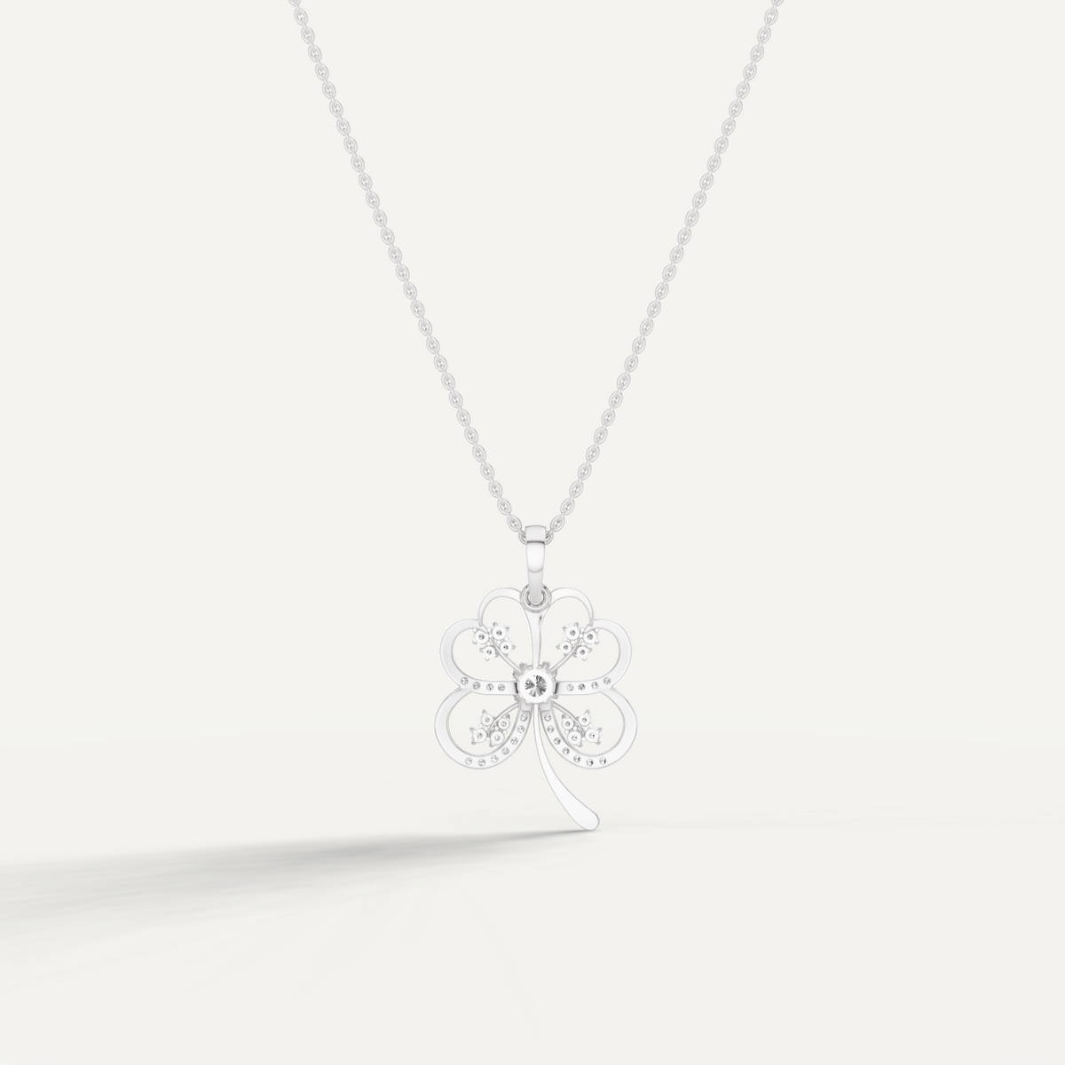 Folia, Clover Leaf Pendant in 18K White Gold
