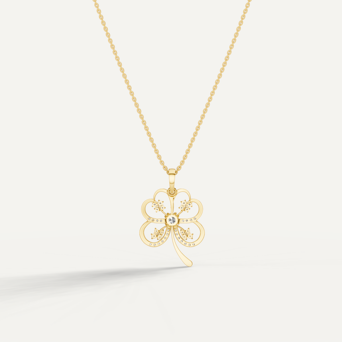 Folia, Clover Leaf Pendant in 18K Yellow Gold