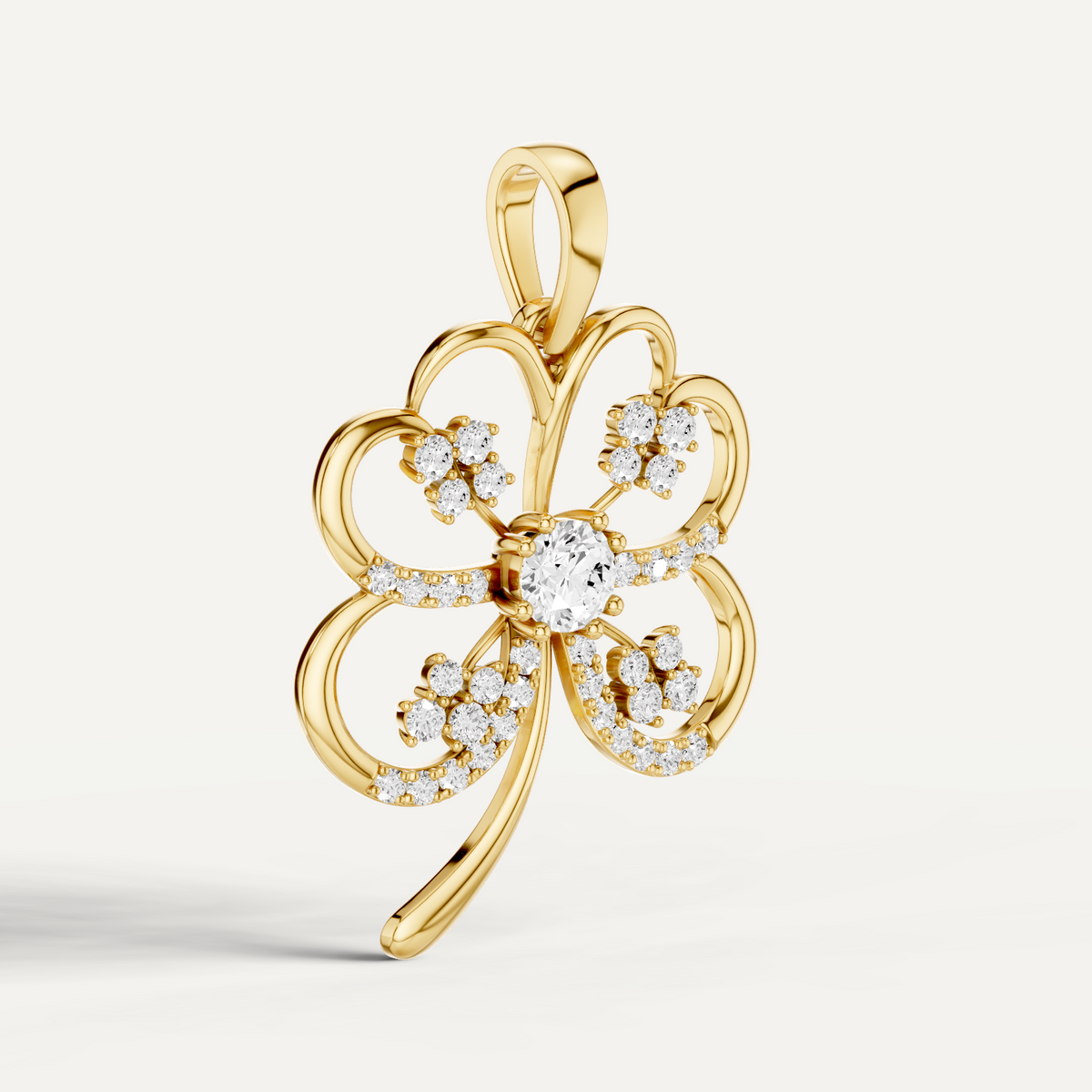 Folia, Clover Leaf Pendant in 14K Yellow Gold