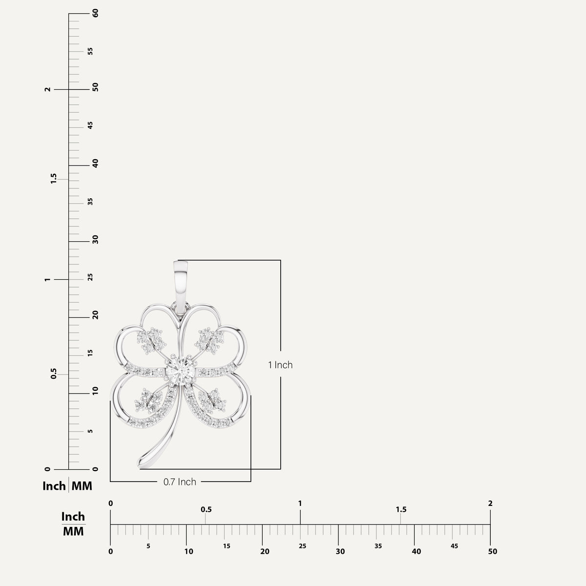 Folia, Clover Leaf Pendant in 14K White Gold