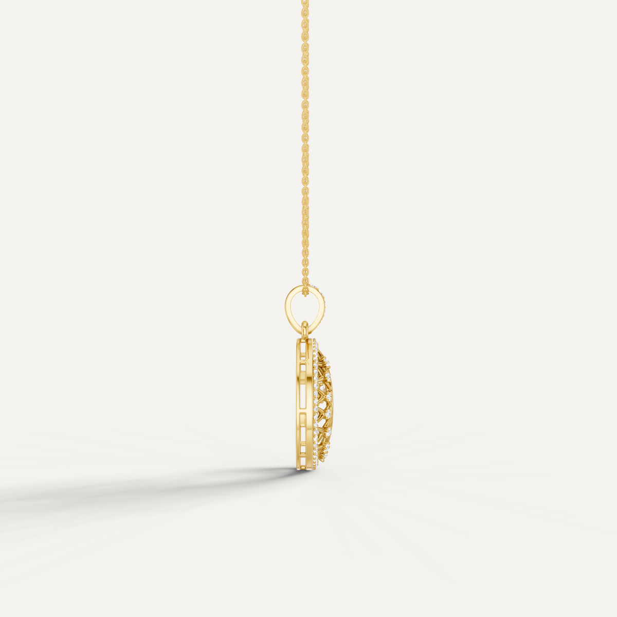 Moonveil, Moon Pendant in 18K Yellow Gold