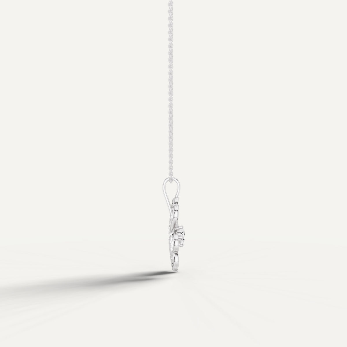 Lustre, Clover Leaf Pendant in 14K White Gold