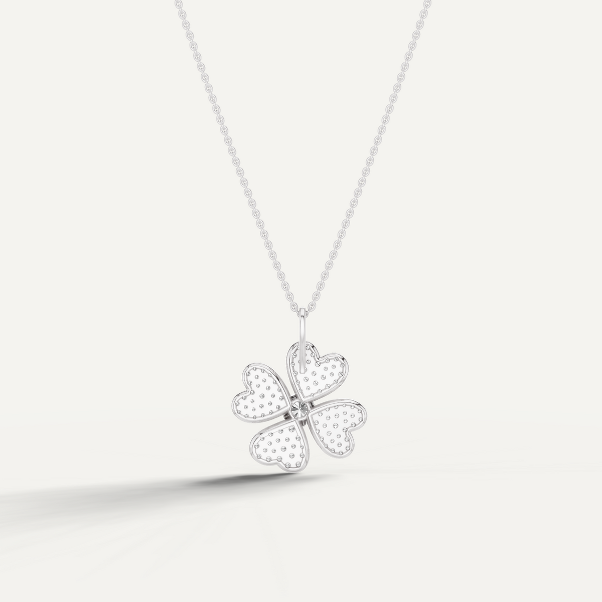 Lustre, Clover Leaf Pendant in 14K White Gold