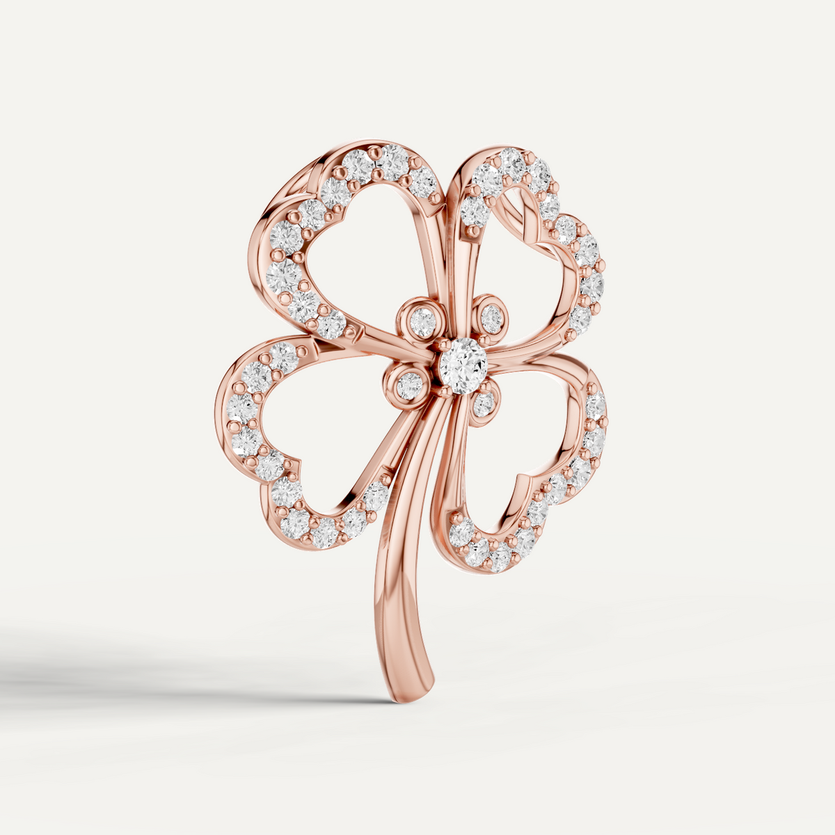 Felicia, Clover Leaf Pendant in 14K Rose Gold