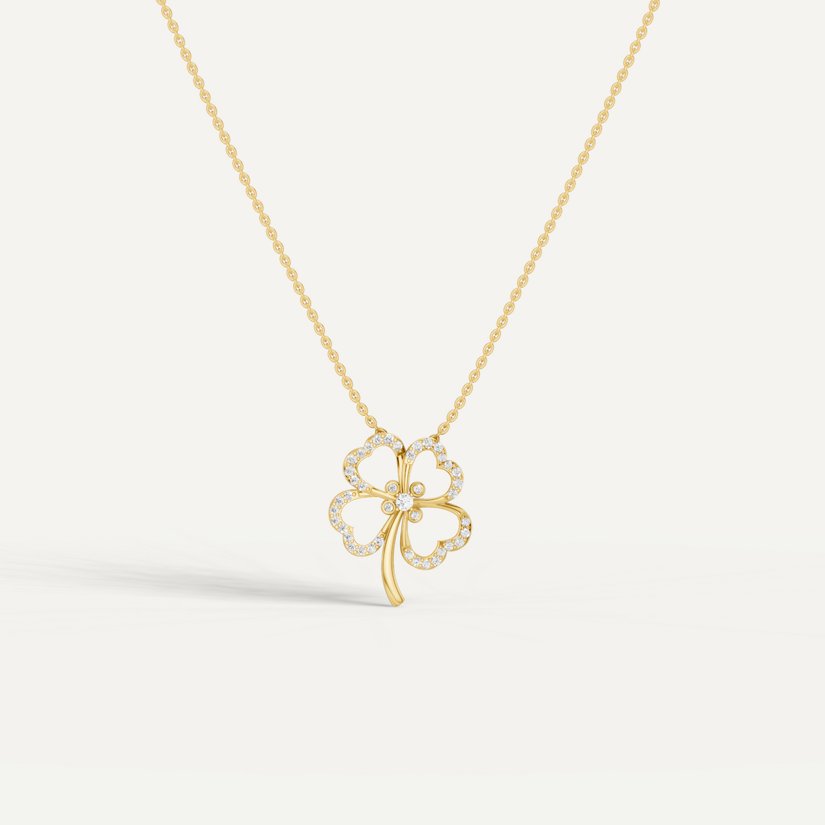 Felicia Clover Leaf Pendant in 14K Yellow Gold