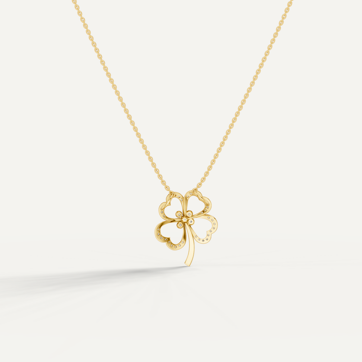 Felicia Clover Leaf Pendant in 18K Yellow Gold