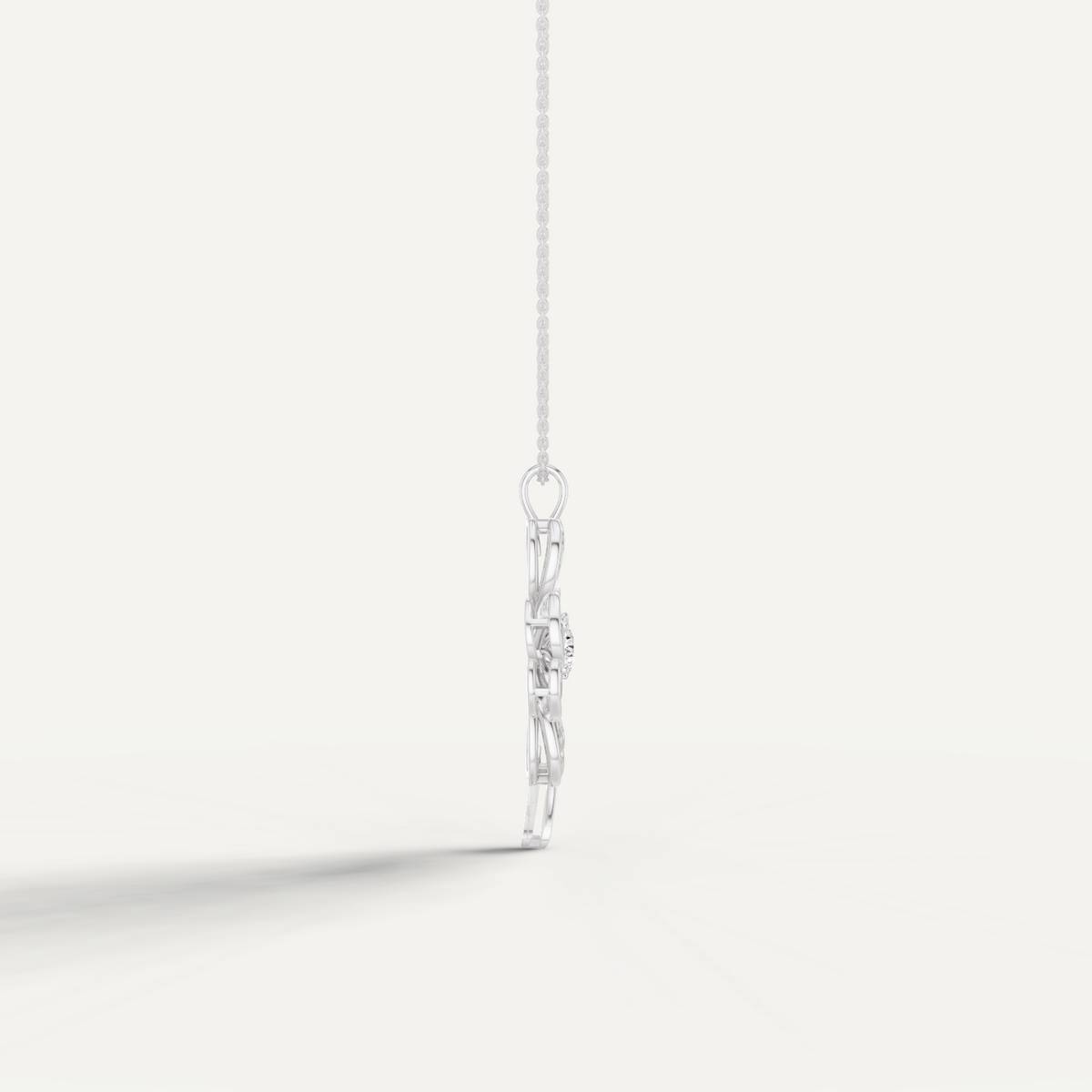 Faery, Clover Leaf Pendant in 18K White Gold
