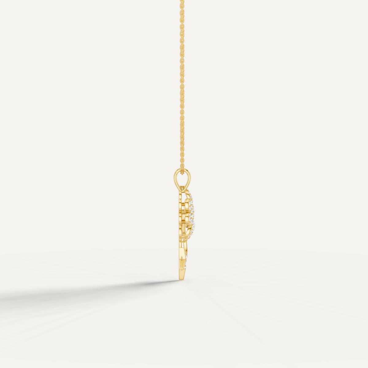 Starry Nite, Clover Leaf Pendant in 14K Yellow Gold
