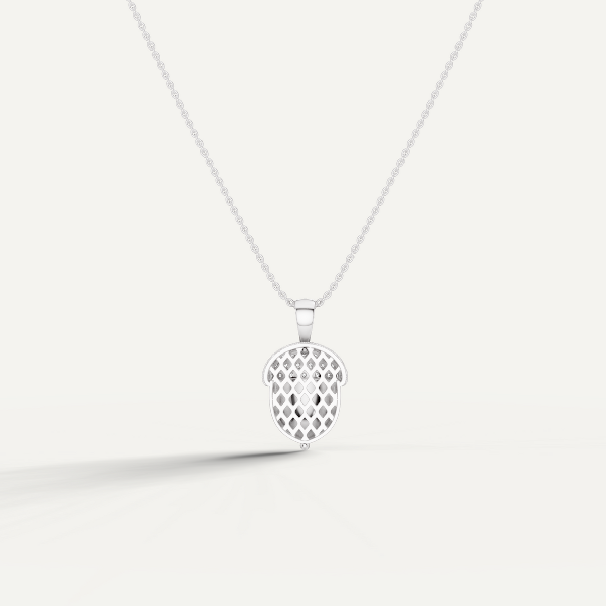 Acornia, Acorn Pendant in 14K White Gold