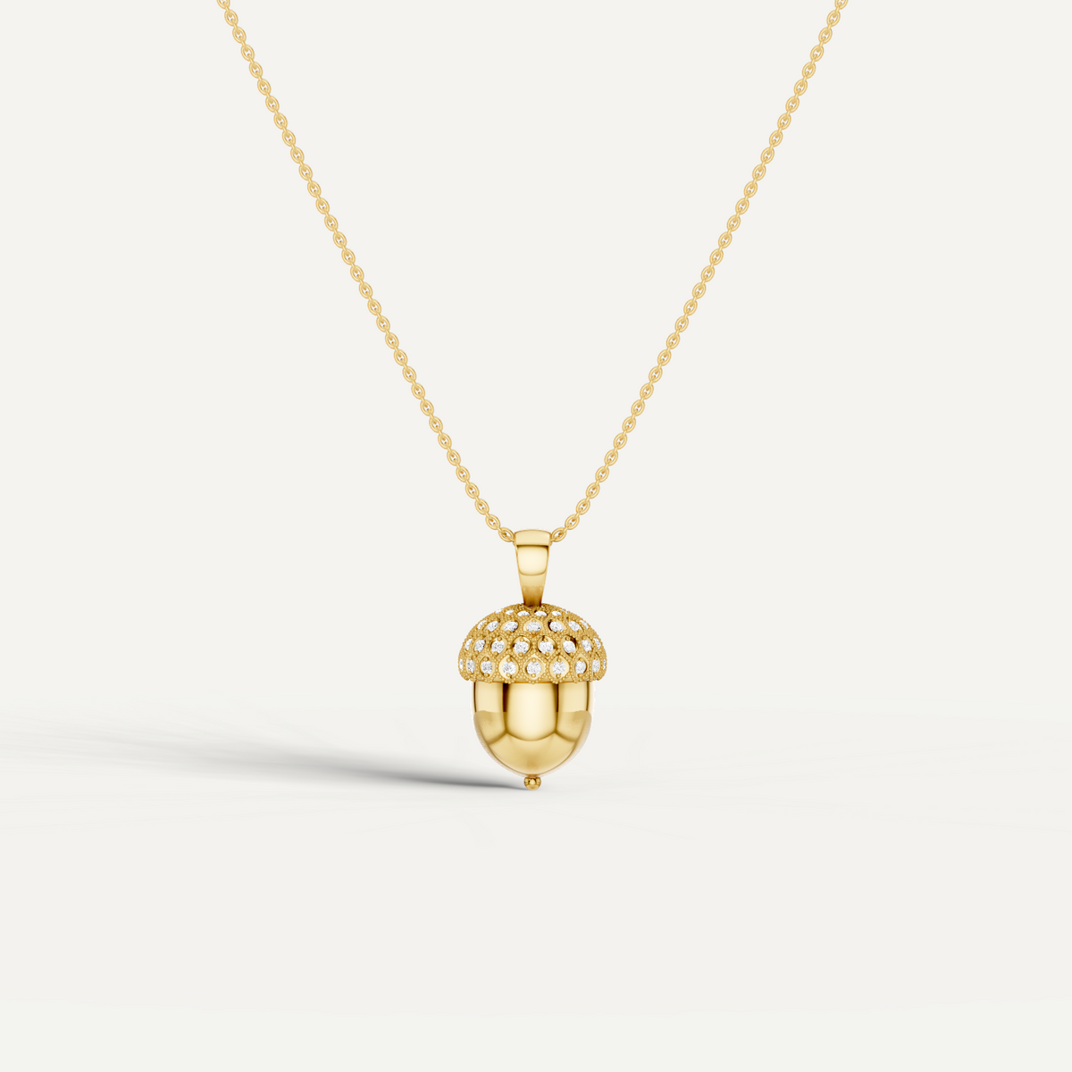 Acornia, Acorn Pendant in 14K Yellow Gold