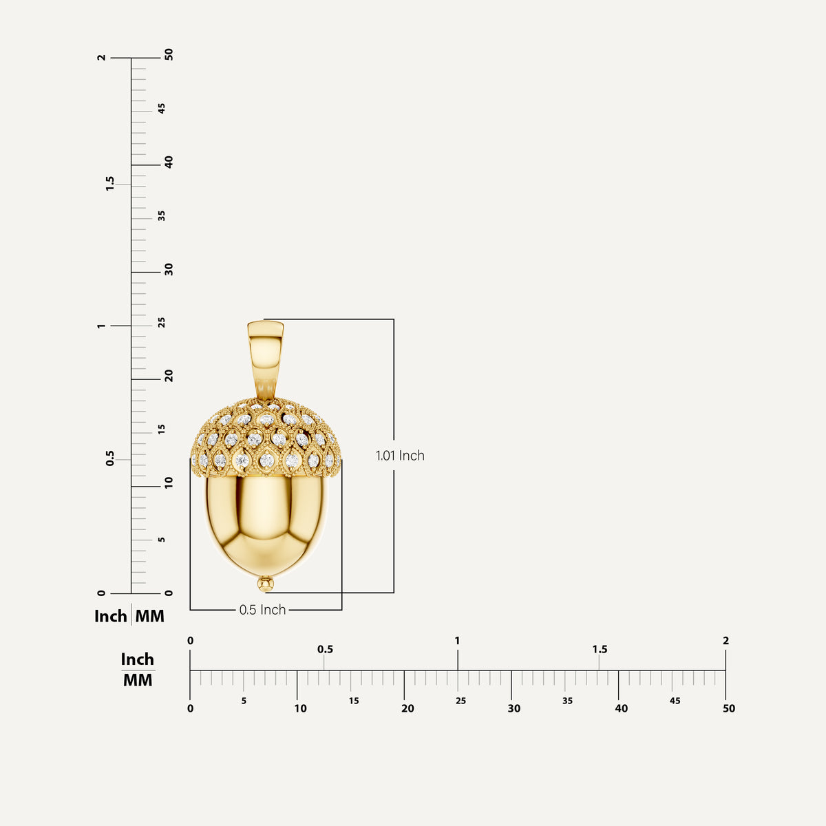 Acornia, Acorn Pendant in 18K Yellow Gold