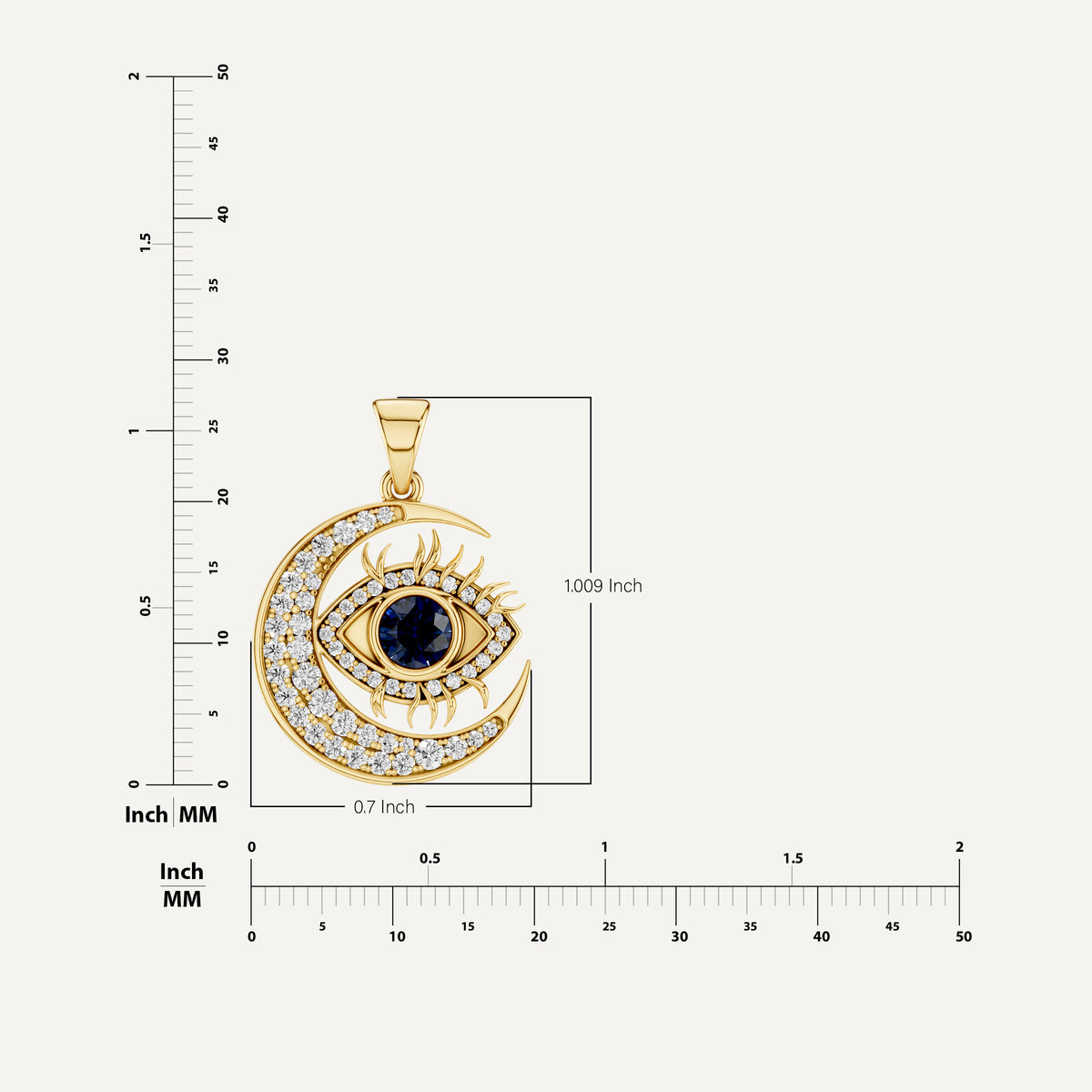 Nazaria, Evil Eye Pendant in 18K Yellow Gold