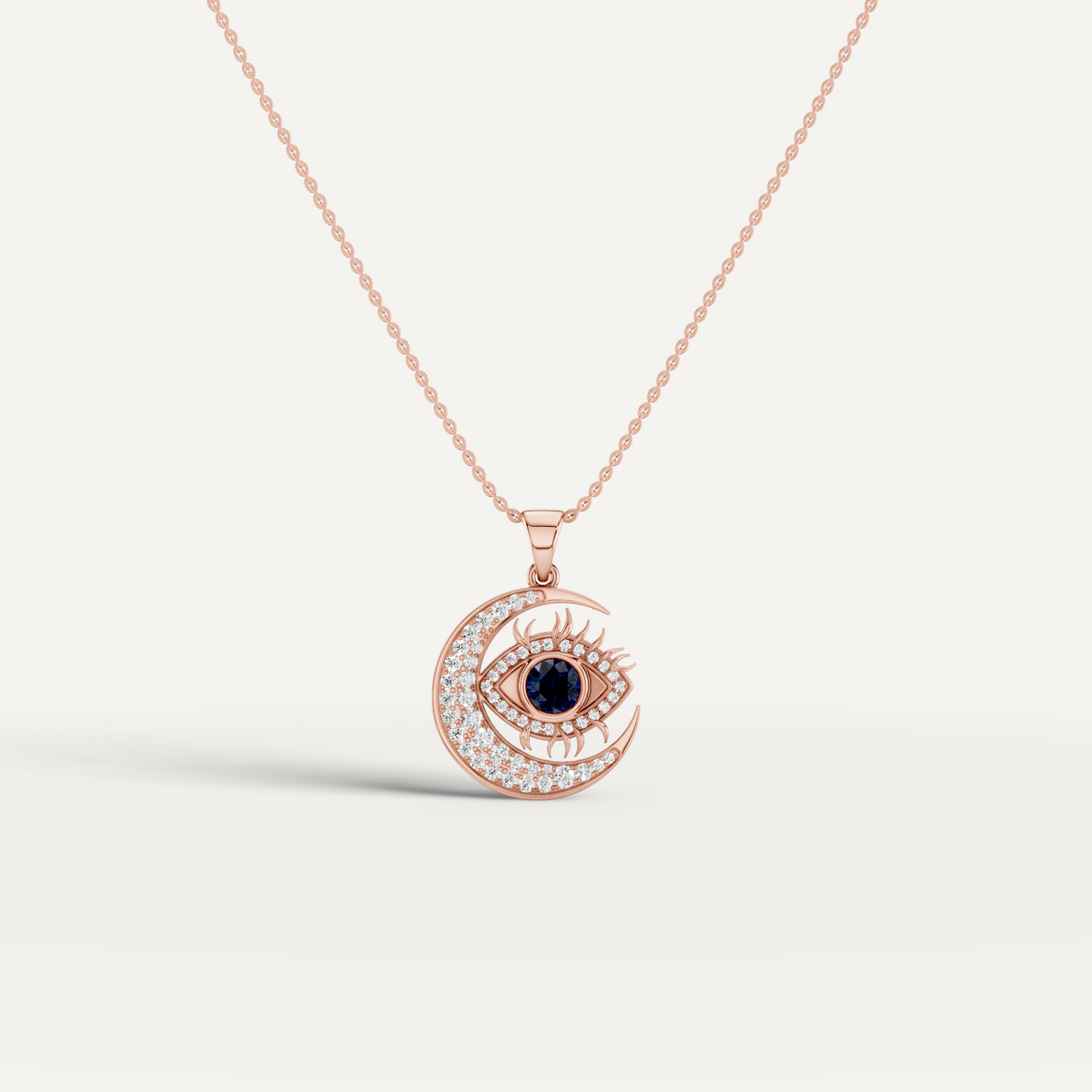 Nazaria, Evil Eye Pendant in 18K Rose Gold
