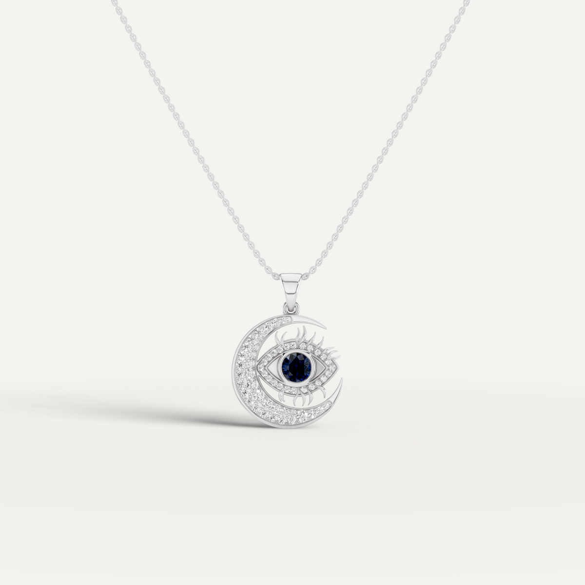 Nazaria, Evil Eye Pendant in 18K White Gold