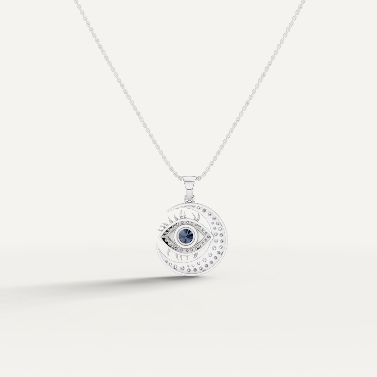 Nazaria, Evil Eye Pendant in 18K White Gold