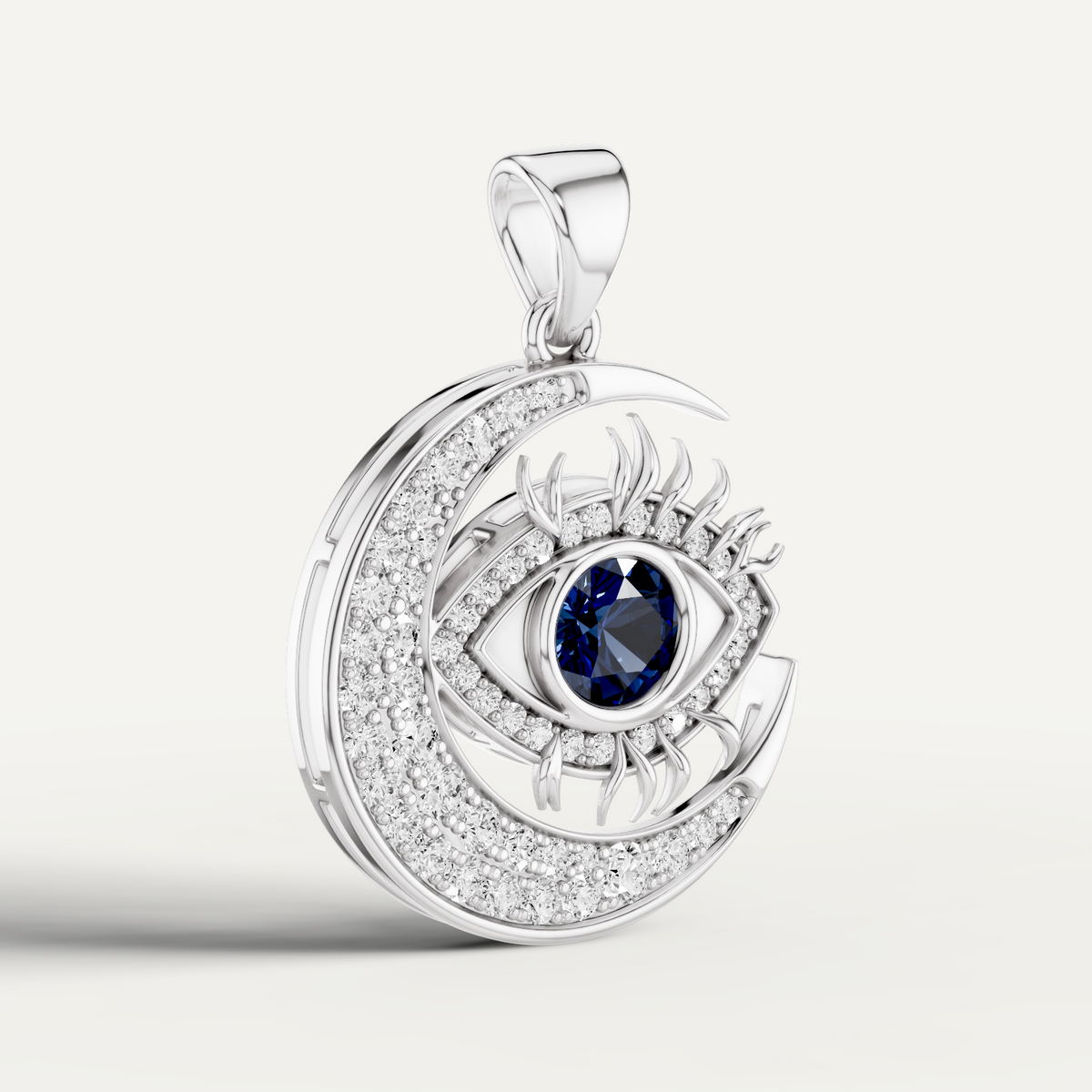 Nazaria, Evil Eye Pendant in 18K White Gold