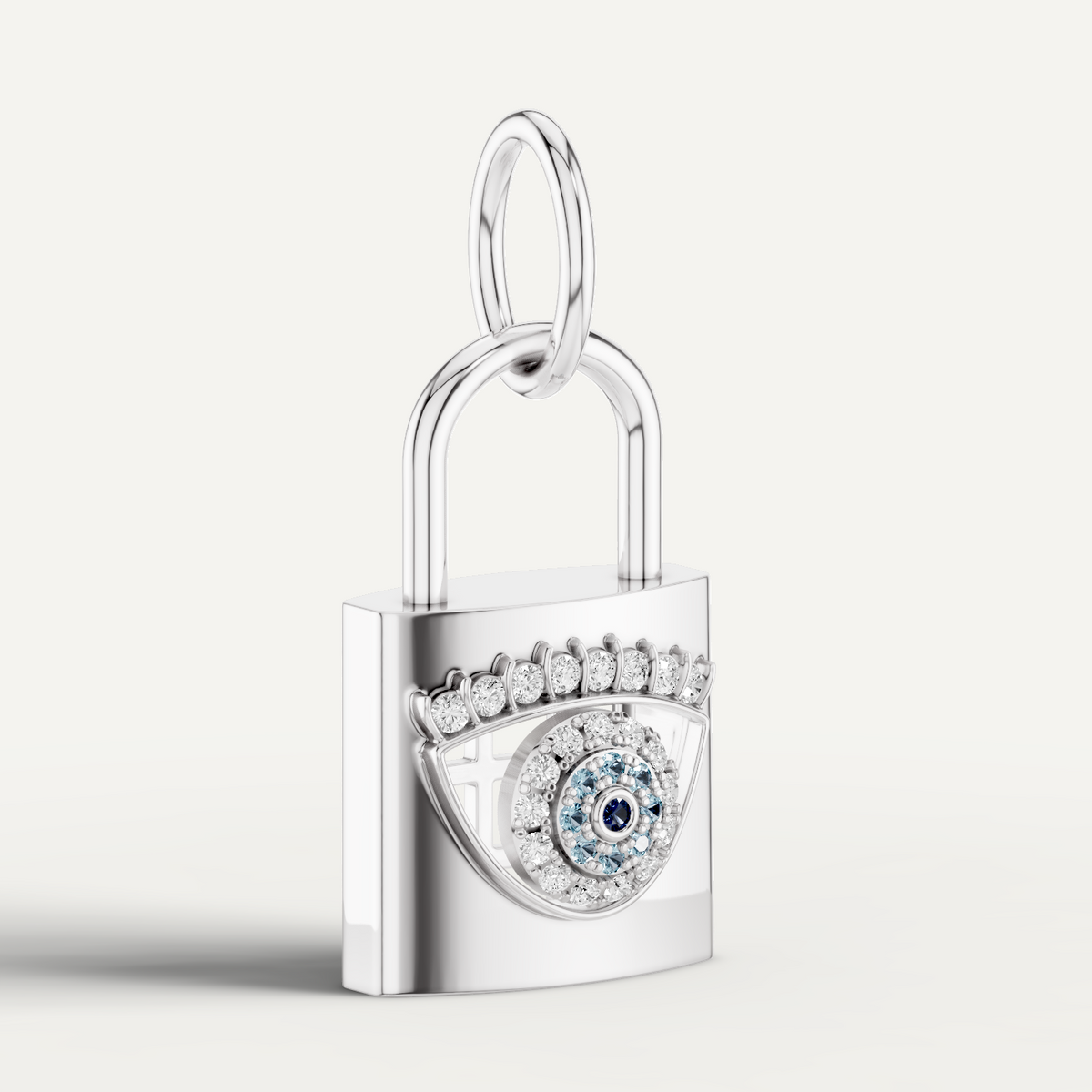 ILOCH, Evil Eye Pendant in 14K White Gold