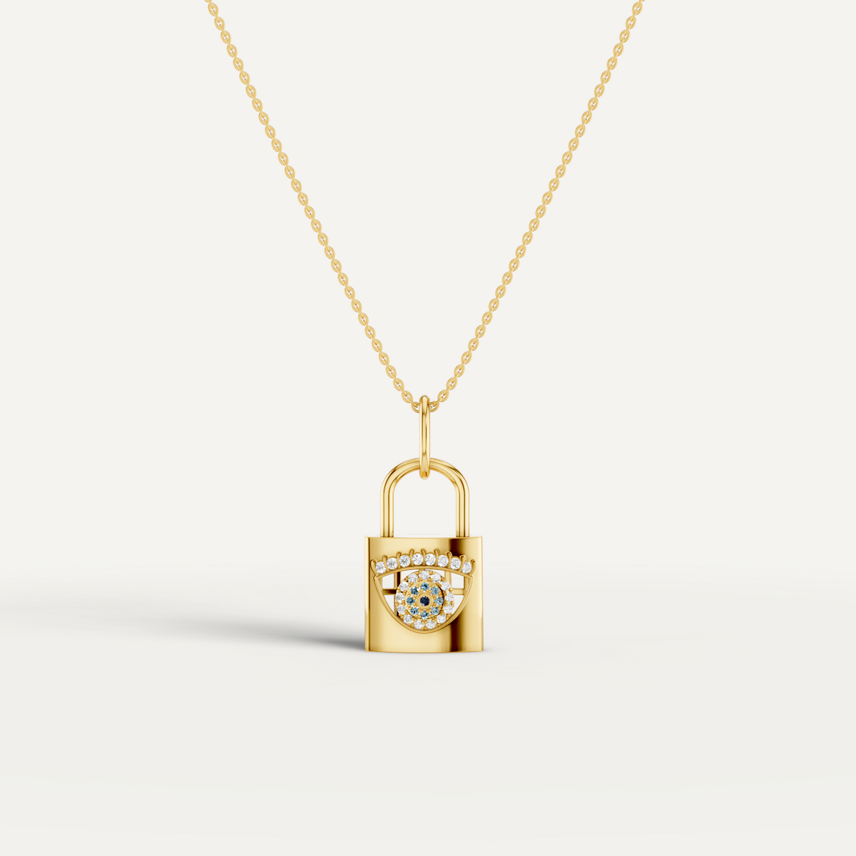 ILOCH, Evil Eye Pendant in 18K Yellow Gold