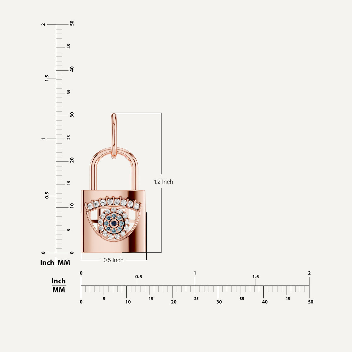 ILOCH, Evil Eye Pendant in 18K Rose Gold