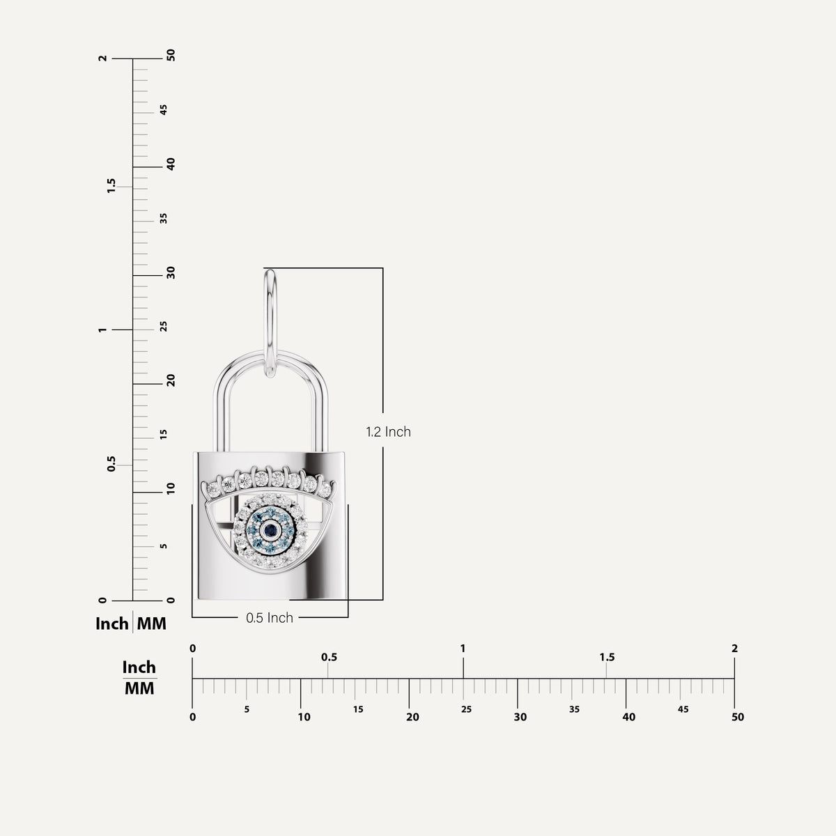 ILOCH, Evil Eye Pendant in 14K White Gold